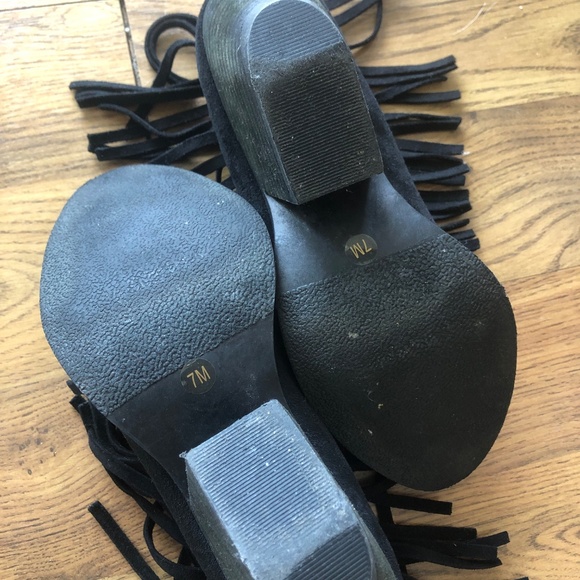 size 7 gently worn free people coconuts suede fringe booties Nashville party - Picture 6 of 6